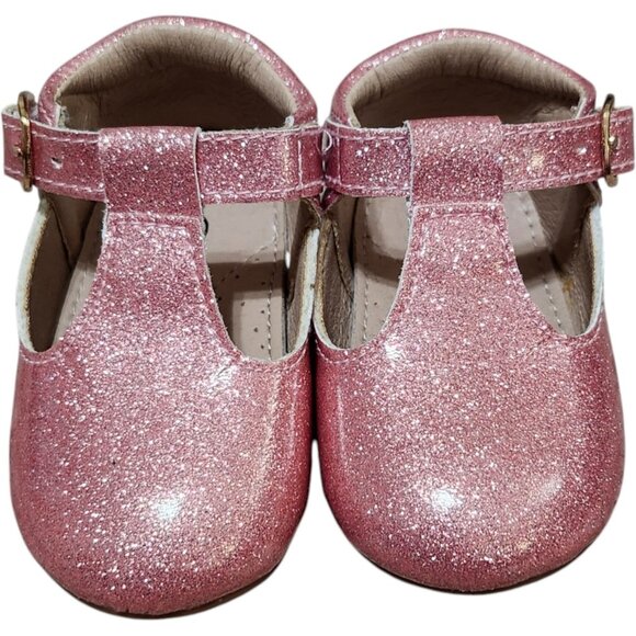 A Bear Co Toddler Size 3 Color Change Pink Smooth Glitter T-Straps Girls - Picture 8 of 12
